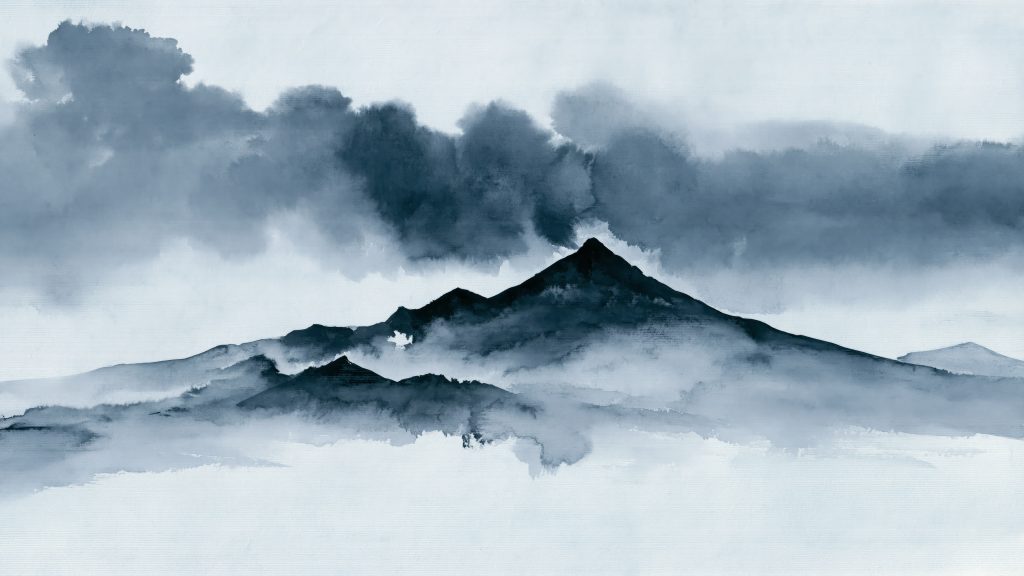 Japanese Ink Wash Mountain